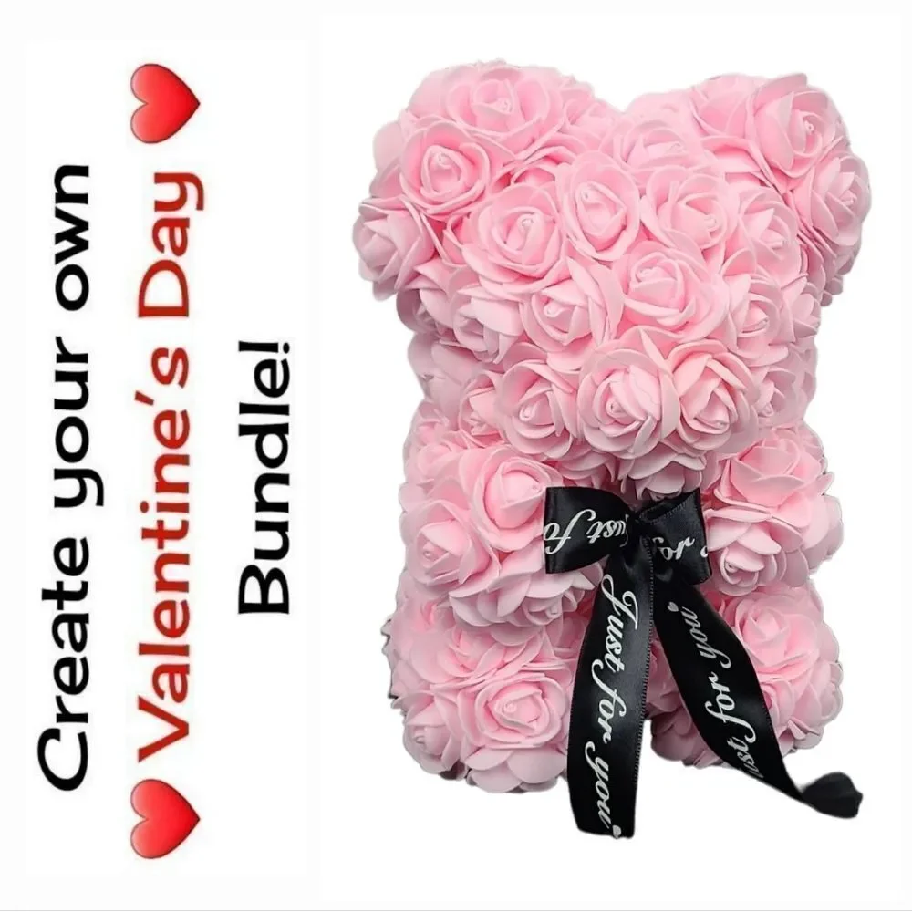 Light Pink Rose Bear Cute Aesthetic Gift Soft Girl Kawaii Room Decor Keepsake